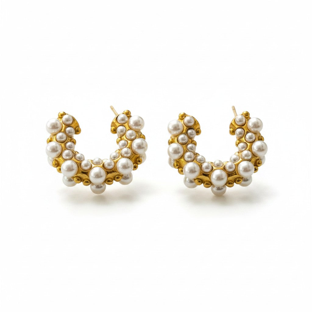 Pearl Bloom Hoops