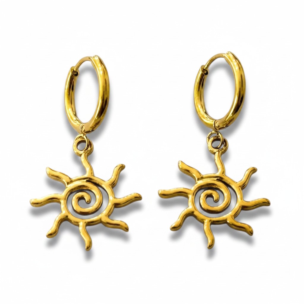 Sunray Stainless Steel Hoop Earrings