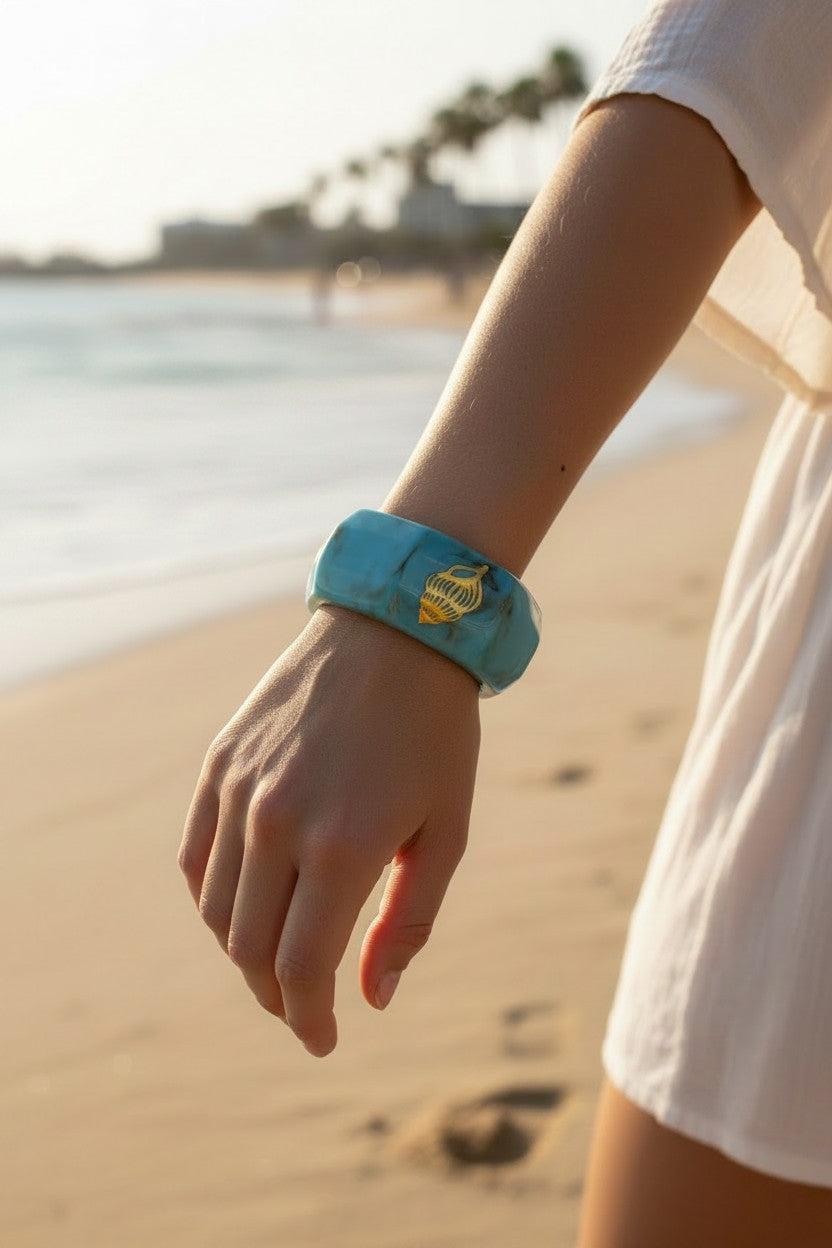 Seashell Resin Bangle