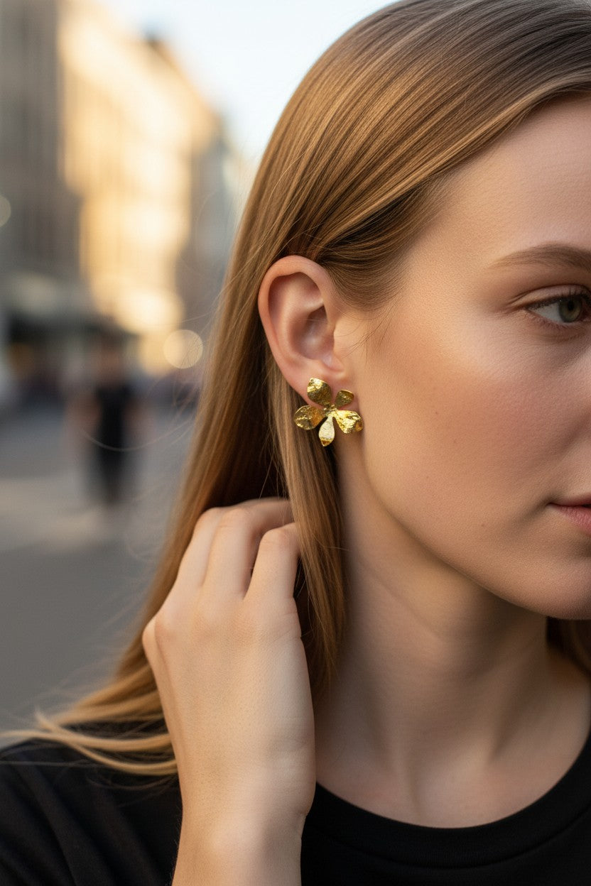 Golden Petal Studs