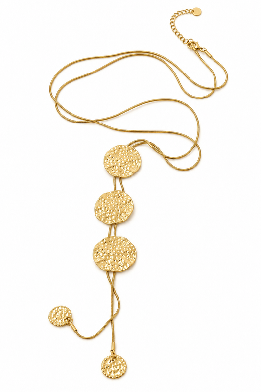 CALYRA  Gold Lariat Necklace