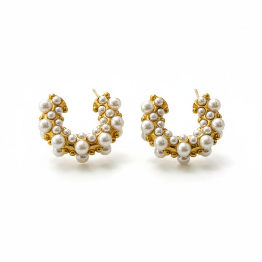 Pearl Bloom Hoops