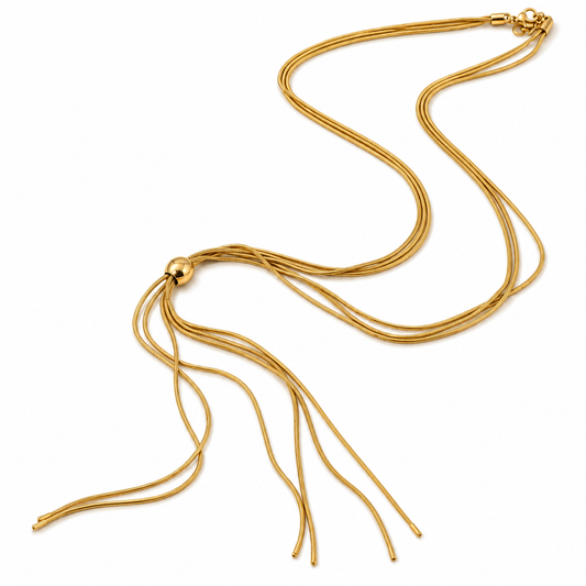 ZARELLE Gold Tassel Necklace