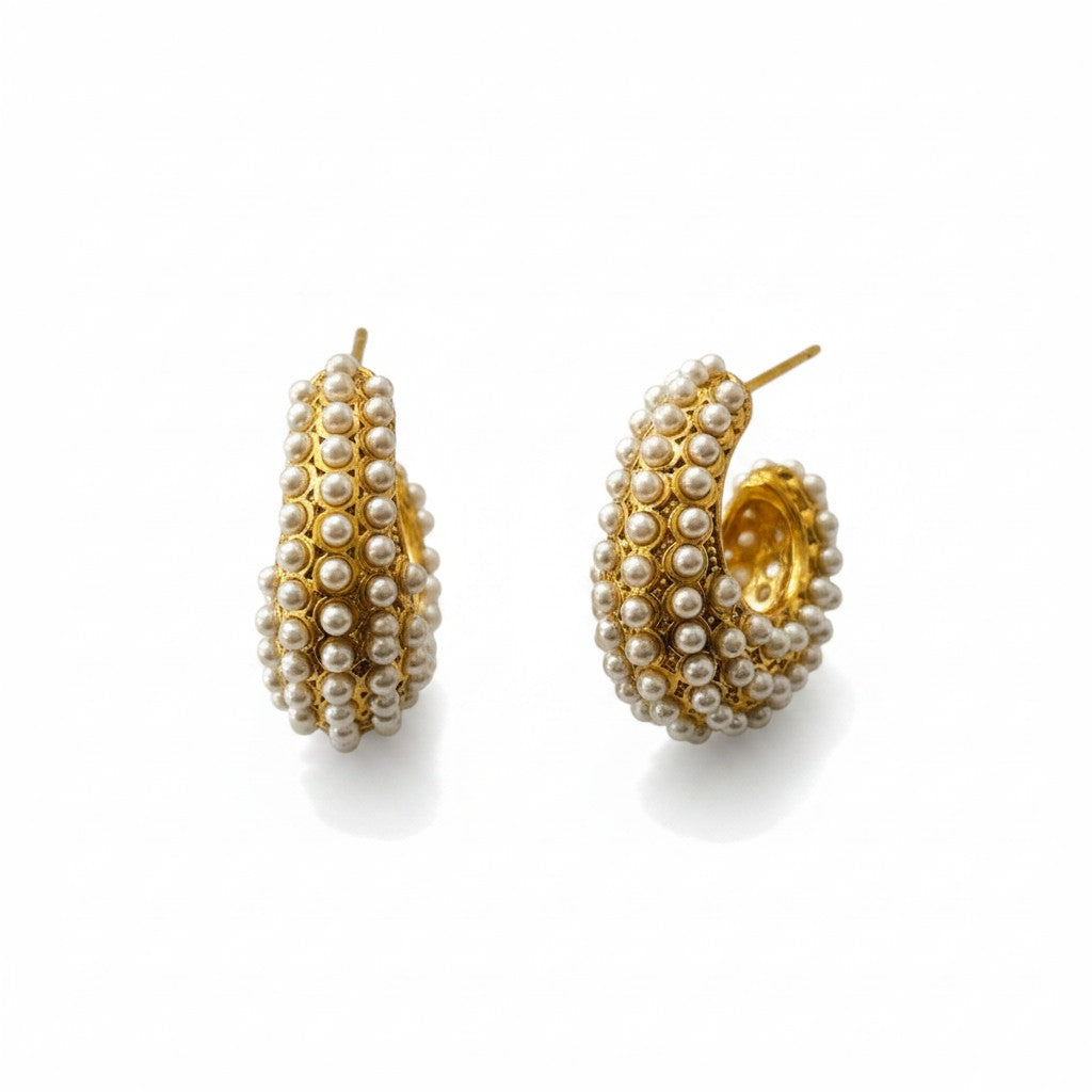 Pearl Halo Hoops
