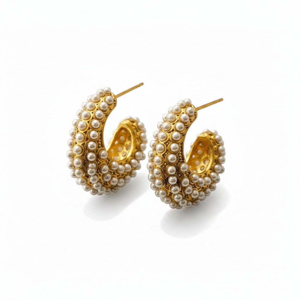 Pearl Halo Hoops
