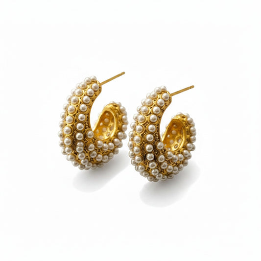 Pearl Halo Hoops