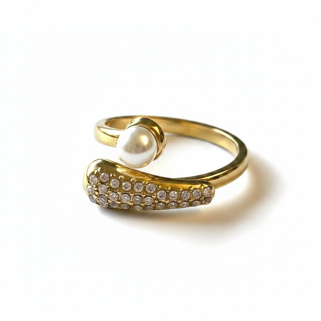 Pearl Glow Stainless Steel Ring