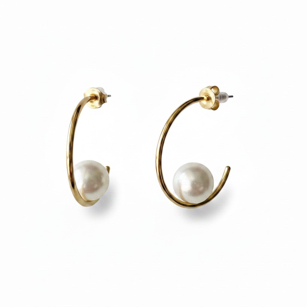 Luna Pearl Hoops