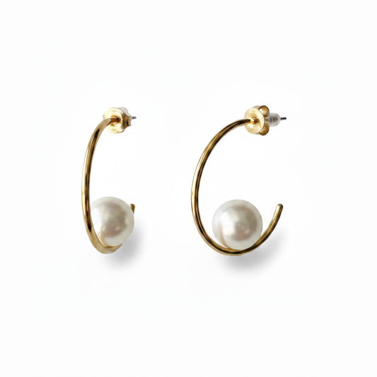 Luna Pearl Hoops