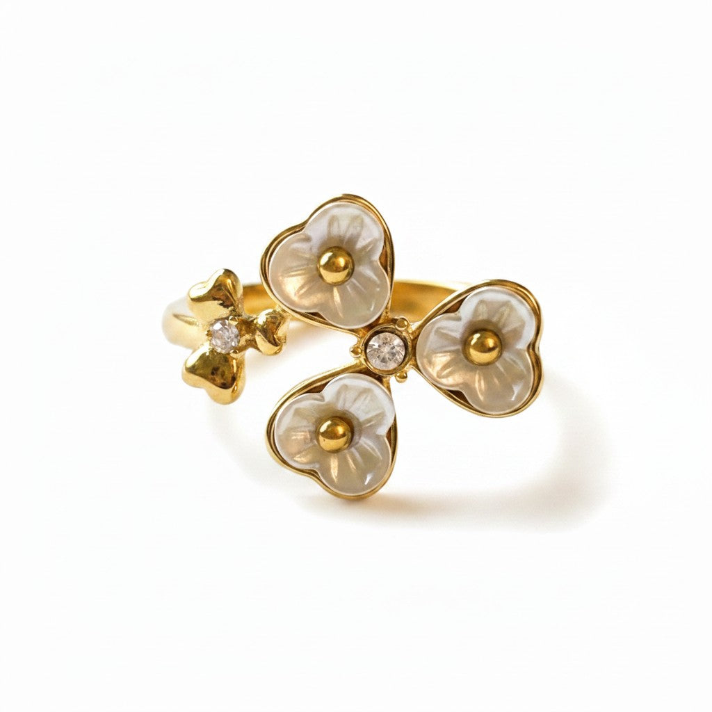 Petal Clover Stainless Steel Ring