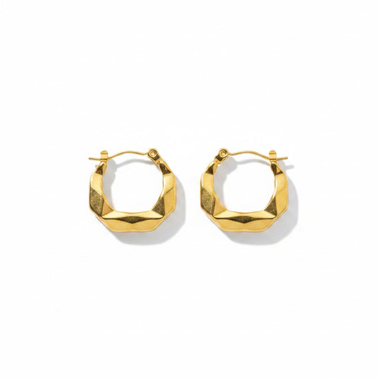 Golden Facet Hoops