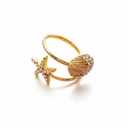 Marina Shell & Starfish Ring
