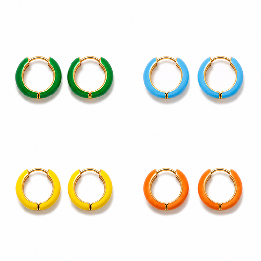 Pop Enamel Hoops