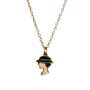 Vintage Lady Enamel Necklace